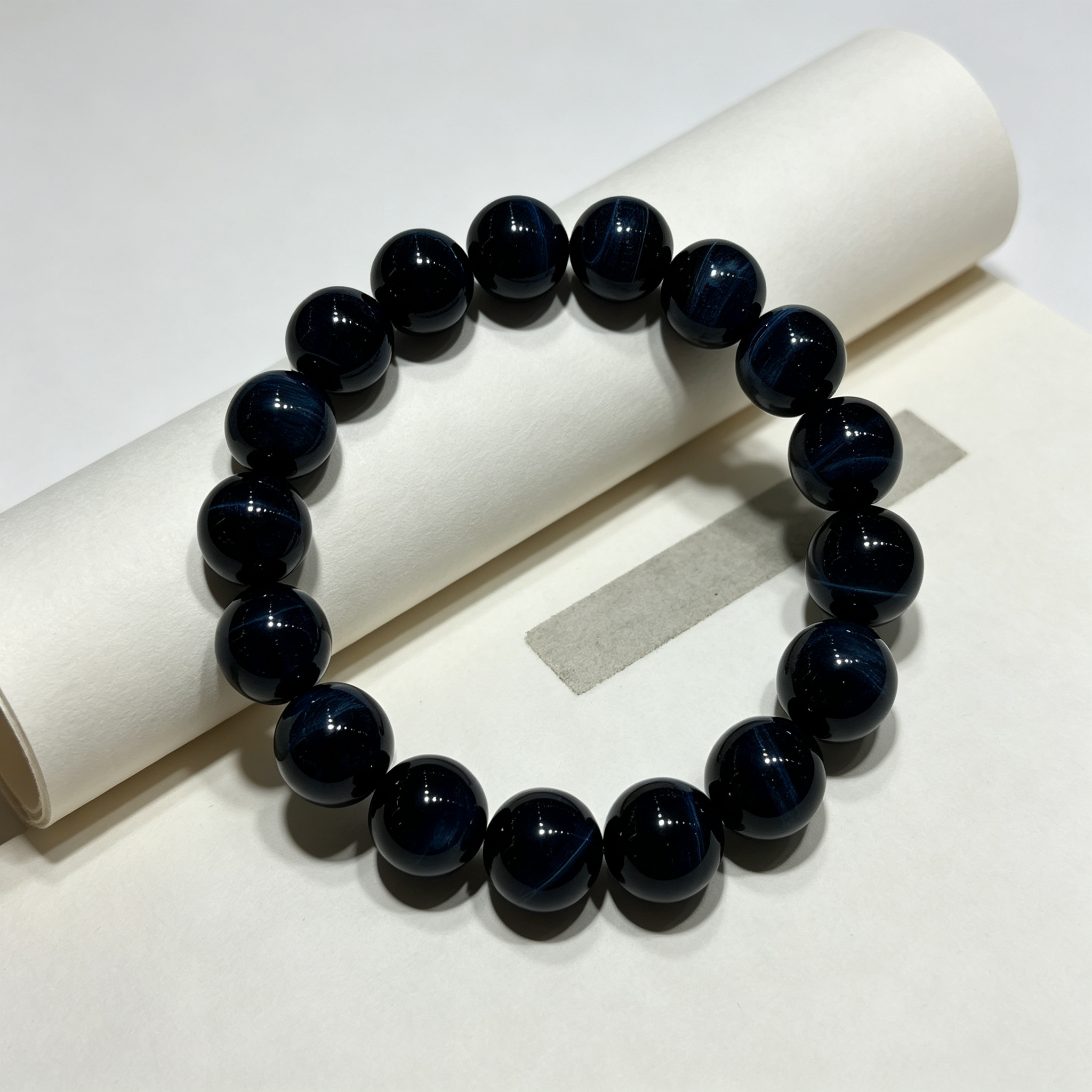 Blue Tiger’s Eye Beaded Bracelet For Protection Career Success Luck Road Opener