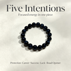 Blue Tiger’s Eye Beaded Bracelet For Protection Career Success Luck Road Opener