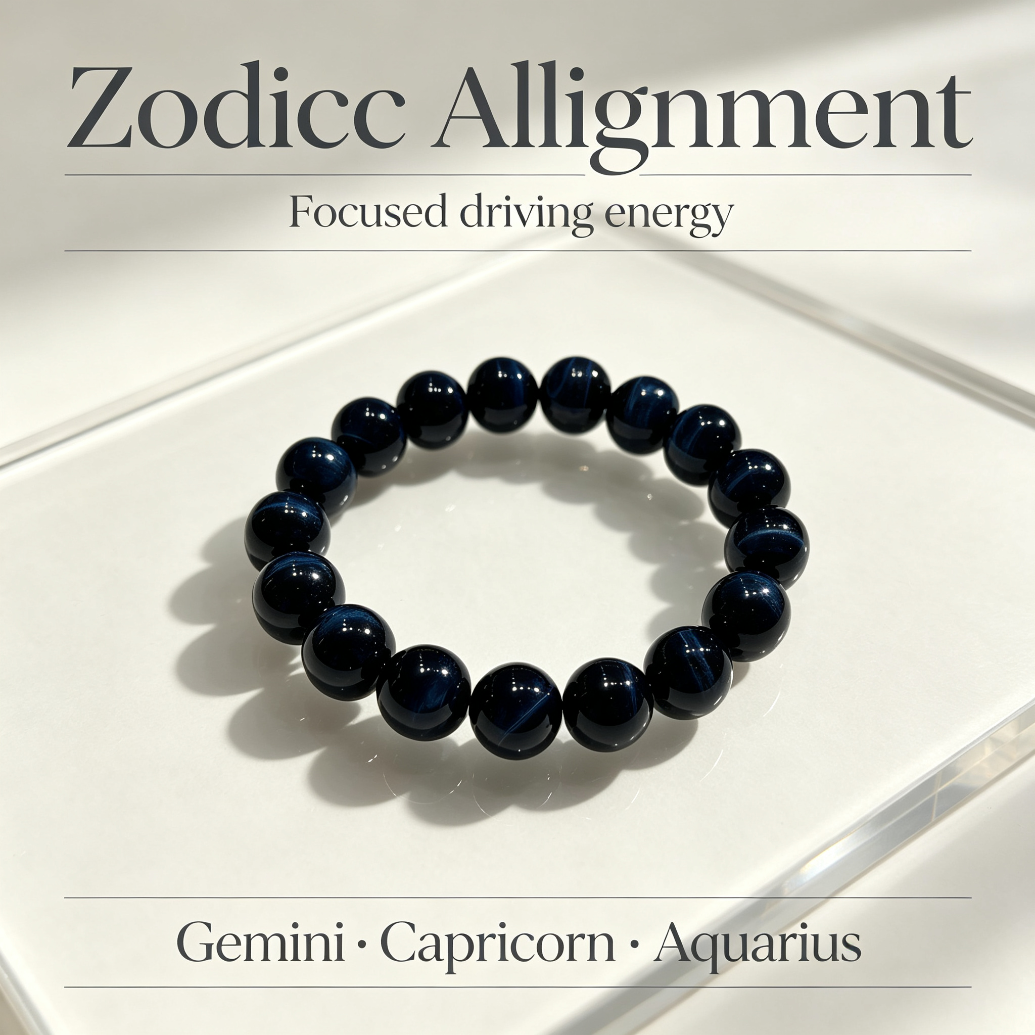Blue Tiger’s Eye Beaded Bracelet For Protection Career Success Luck Road Opener
