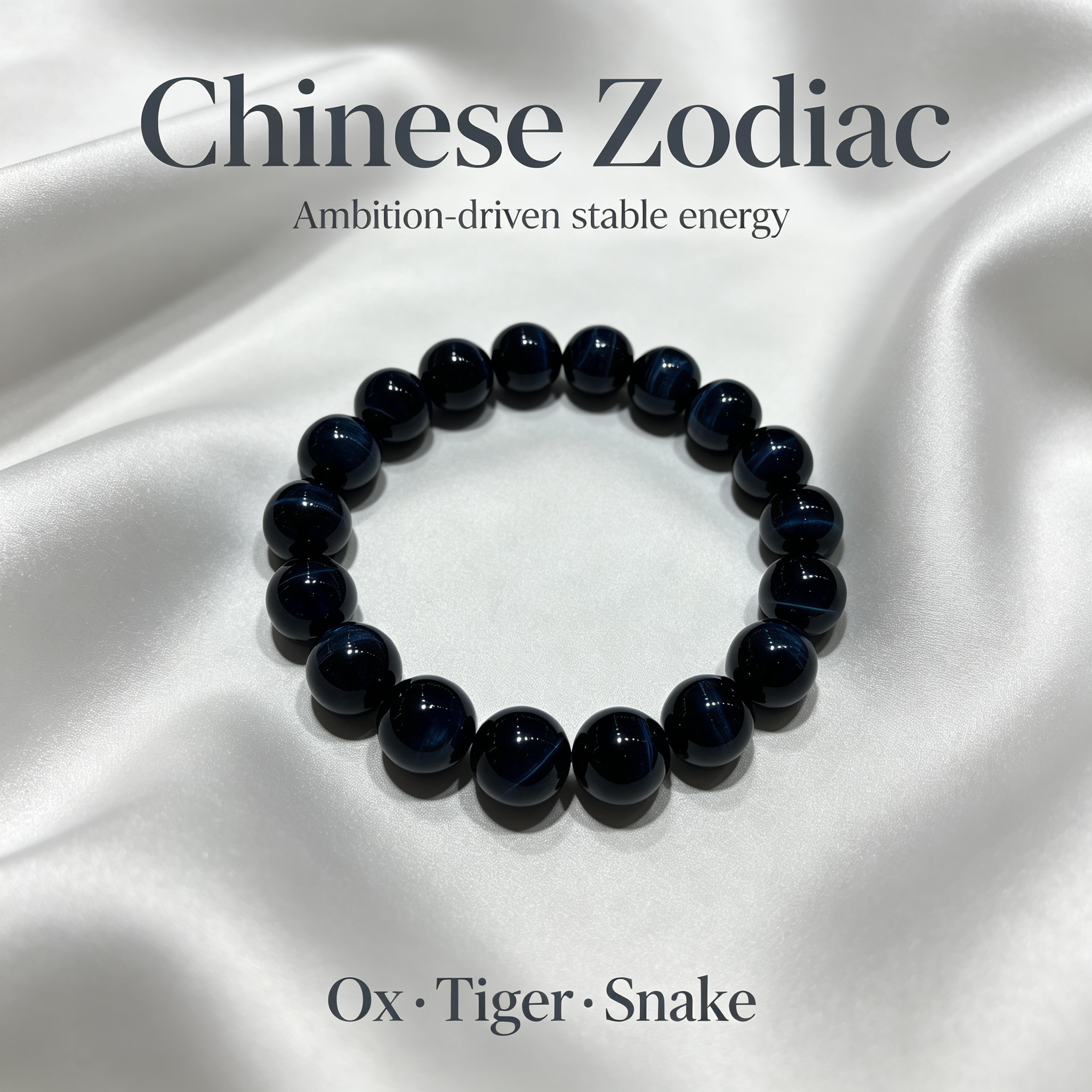 Blue Tiger’s Eye Beaded Bracelet For Protection Career Success Luck Road Opener