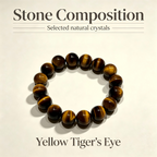 Natural Yellow Tiger's Eye Beaded Bracelet for Wealth Career Success Protection Luck