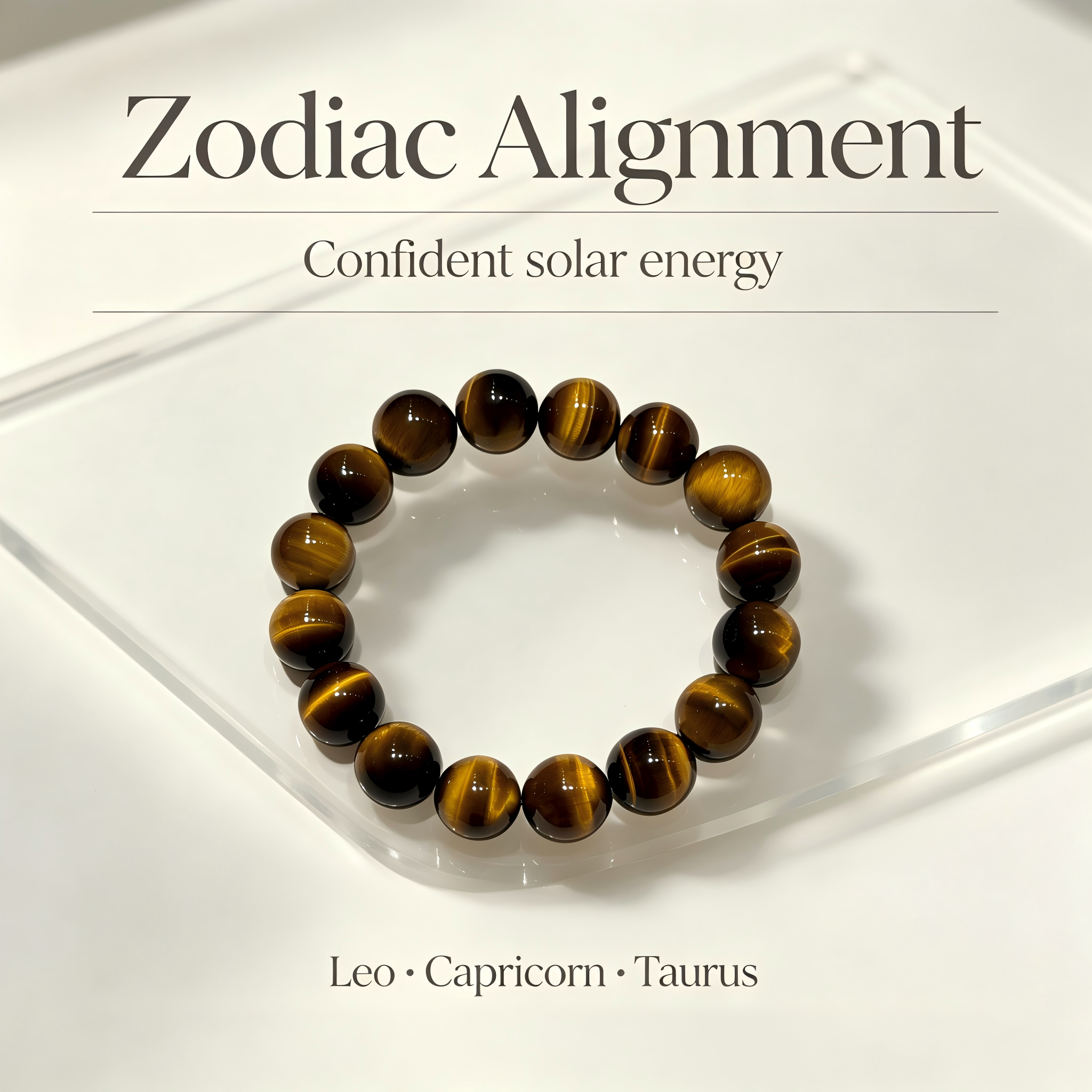 Natural Yellow Tiger's Eye Beaded Bracelet for Wealth Career Success Protection Luck