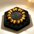 Natural Golden Tiger's Eye Beaded Bracelet for Wealth Career Success Protection Luck