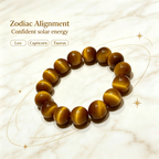 Natural Golden Tiger's Eye Beaded Bracelet for Wealth Career Success Protection Luck
