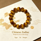 Natural Golden Tiger's Eye Beaded Bracelet for Wealth Career Success Protection Luck