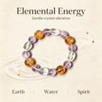 Lavender Amethyst Yellow Tourmalinated Quartz Clear Quartz Bracelet Natural Mixed Crystal Beaded Bracelet Calm Luck Wealth Success Protection