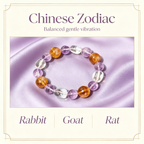 Lavender Amethyst Yellow Tourmalinated Quartz Clear Quartz Bracelet Natural Mixed Crystal Beaded Bracelet Calm Luck Wealth Success Protection