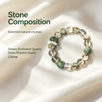 Green Rutilated Quartz Green Phantom Quartz Citrine Bracelet Natural Crystal Beaded Bracelet For Wealth Success Protection Good Luck