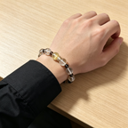 Golden Rutilated Quartz Clear Quartz Smoky Quartz Bracelet Natural Crystal Beaded Bracelet For Success Wealth Protection Calm Luck