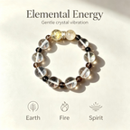 Golden Rutilated Quartz Clear Quartz Smoky Quartz Bracelet Natural Crystal Beaded Bracelet For Success Wealth Protection Calm Luck