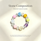 Clear Quartz Kunzite Aquamarine Bracelet Natural Mixed Gemstone Beaded Bracelet For Calm Luck Relationships Health Protection