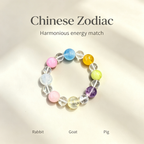 Clear Quartz Kunzite Aquamarine Bracelet Natural Mixed Gemstone Beaded Bracelet For Calm Luck Relationships Health Protection