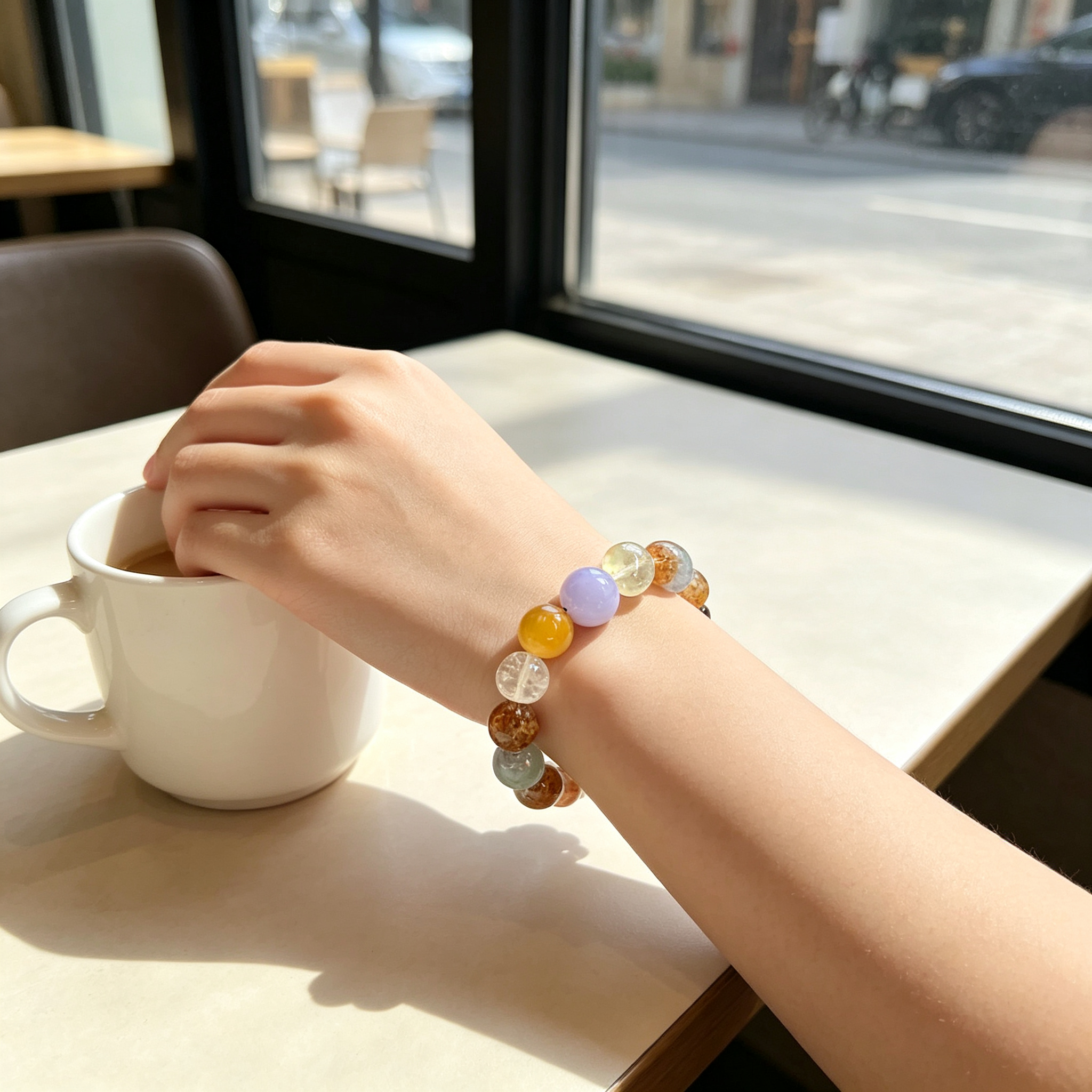 Citrine Sunstone Golden Tiger's Eye Bracelet Natural Mixed Gemstone Beaded Bracelet For Wealth Career Luck Calm Protection