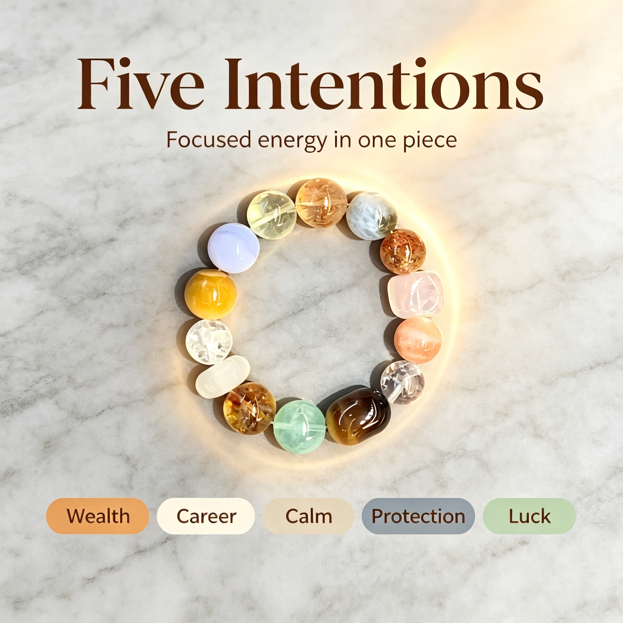 Citrine Sunstone Golden Tiger's Eye Bracelet Natural Mixed Gemstone Beaded Bracelet For Wealth Career Luck Calm Protection