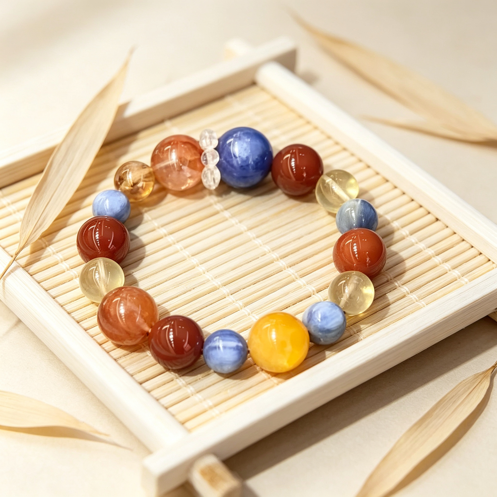 Karma & Elements Fortune Weaver Beaded Bracelet, Natural Mixed Gemstone Bracelet
