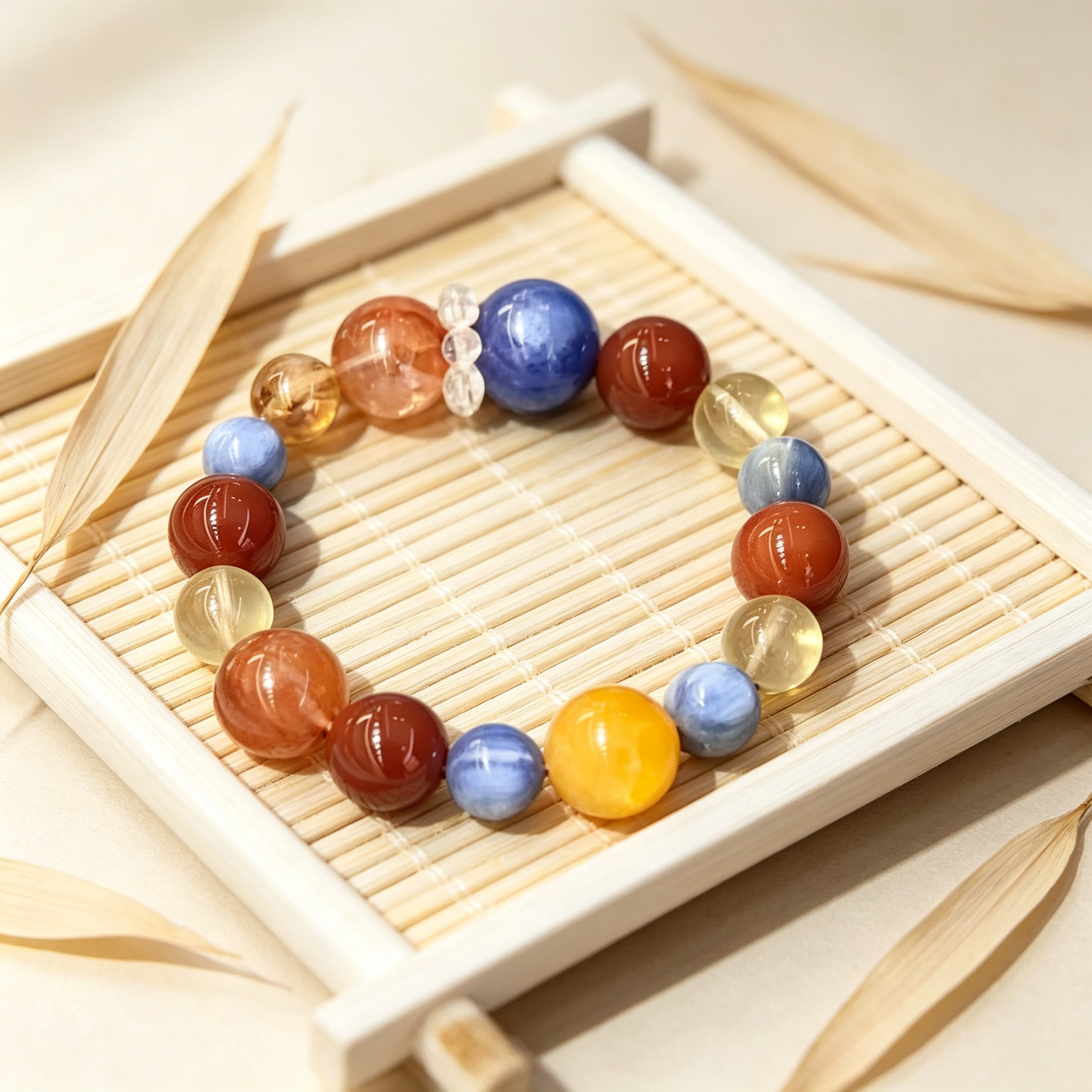 Karma & Elements Fortune Weaver Beaded Bracelet, Natural Mixed Gemstone Bracelet