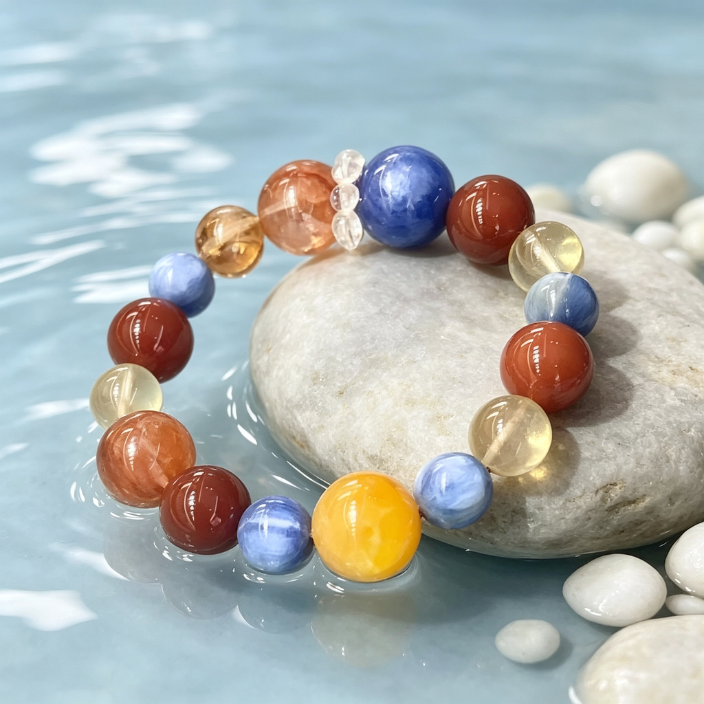 Karma & Elements Fortune Weaver Beaded Bracelet, Natural Mixed Gemstone Bracelet