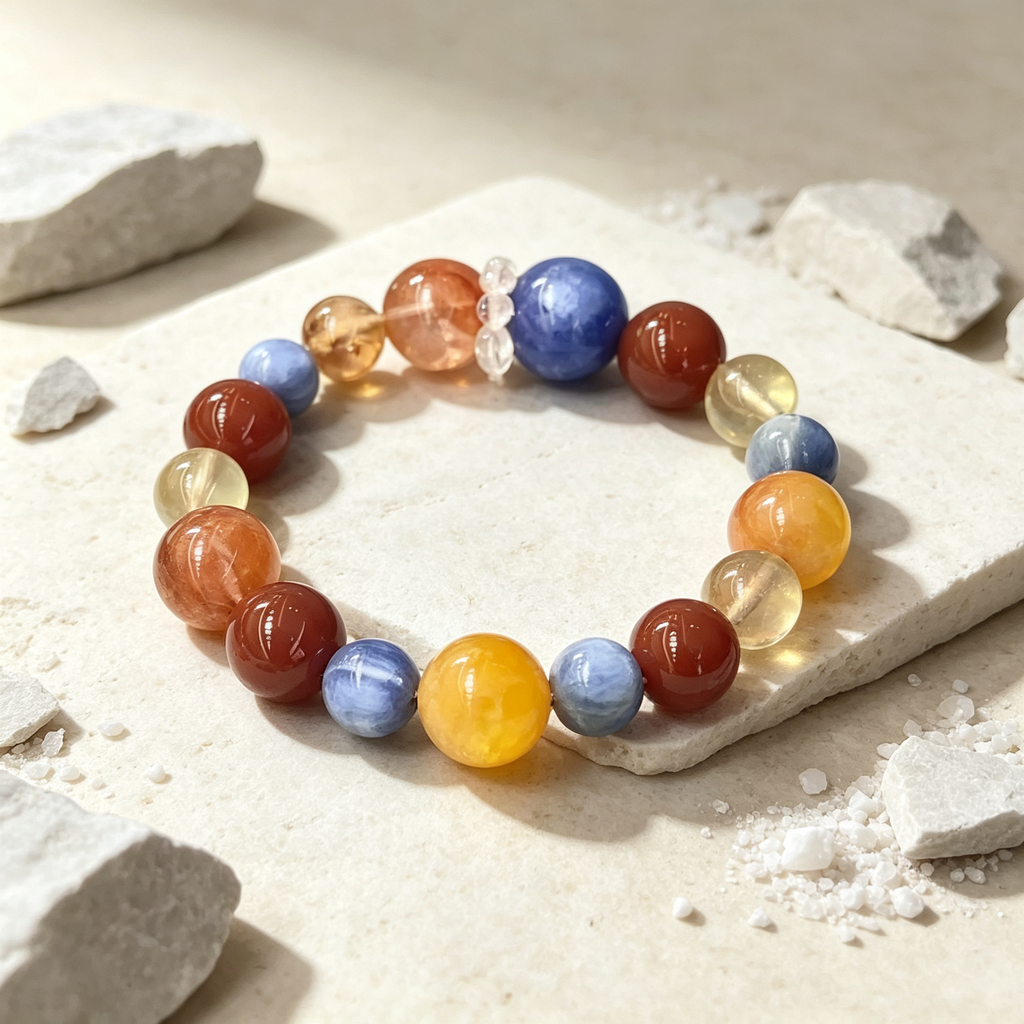 Karma & Elements Fortune Weaver Beaded Bracelet, Natural Mixed Gemstone Bracelet