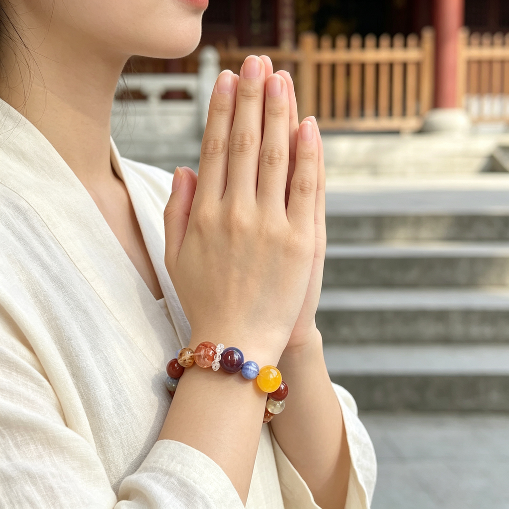 Karma & Elements Fortune Weaver Beaded Bracelet, Natural Mixed Gemstone Bracelet