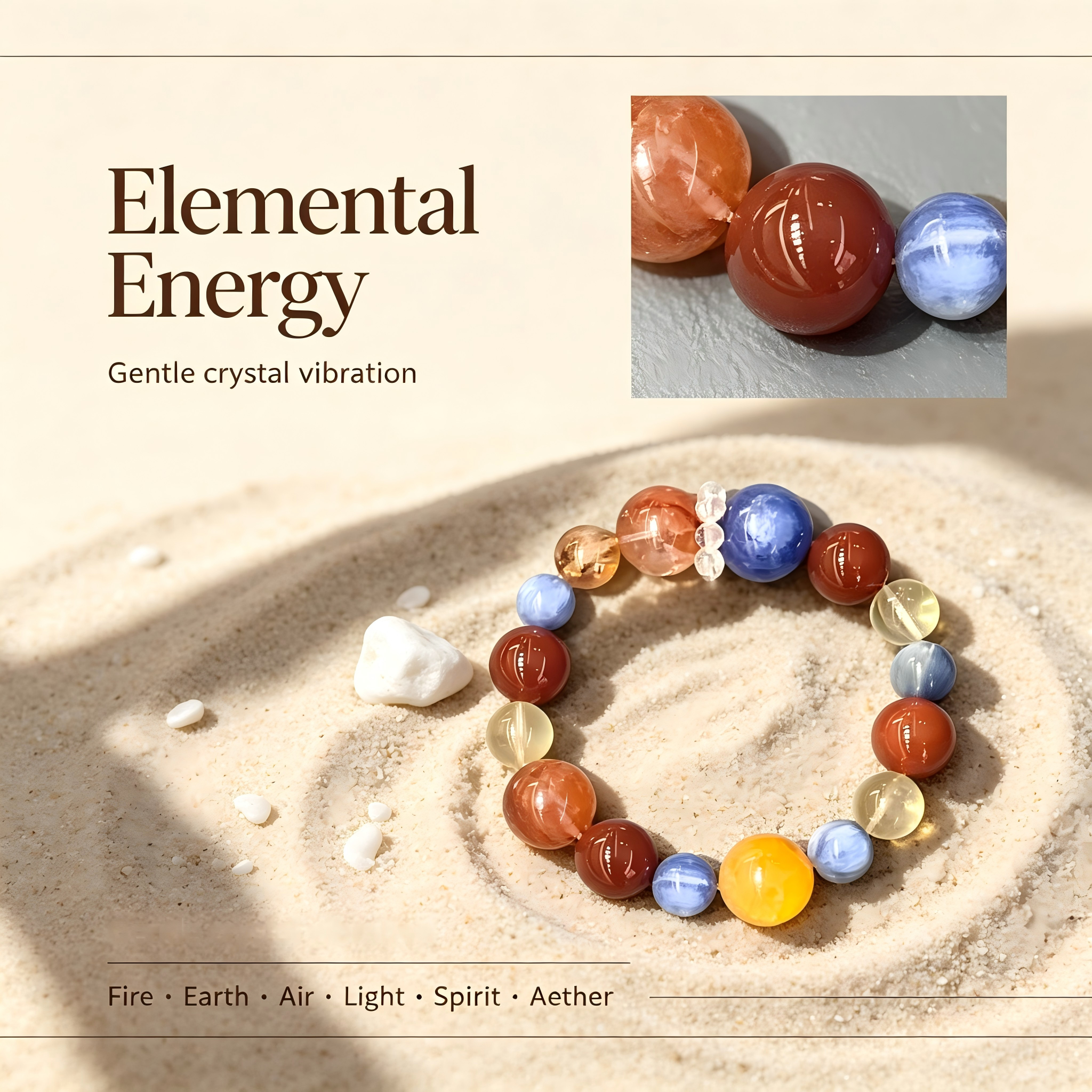 Karma & Elements Fortune Weaver Beaded Bracelet, Natural Mixed Gemstone Bracelet