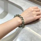Green Phantom Quartz Bracelet Natural Crystal Beaded Bracelet For Wealth Career Luck Protection Road Opener, Unisex Crystal Jewelry Gift