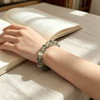 Green Phantom Quartz Bracelet Natural Crystal Beaded Bracelet For Wealth Career Luck Protection Road Opener, Unisex Crystal Jewelry Gift