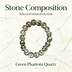 Green Phantom Quartz Bracelet Natural Crystal Beaded Bracelet For Wealth Career Luck Protection Road Opener, Unisex Crystal Jewelry Gift