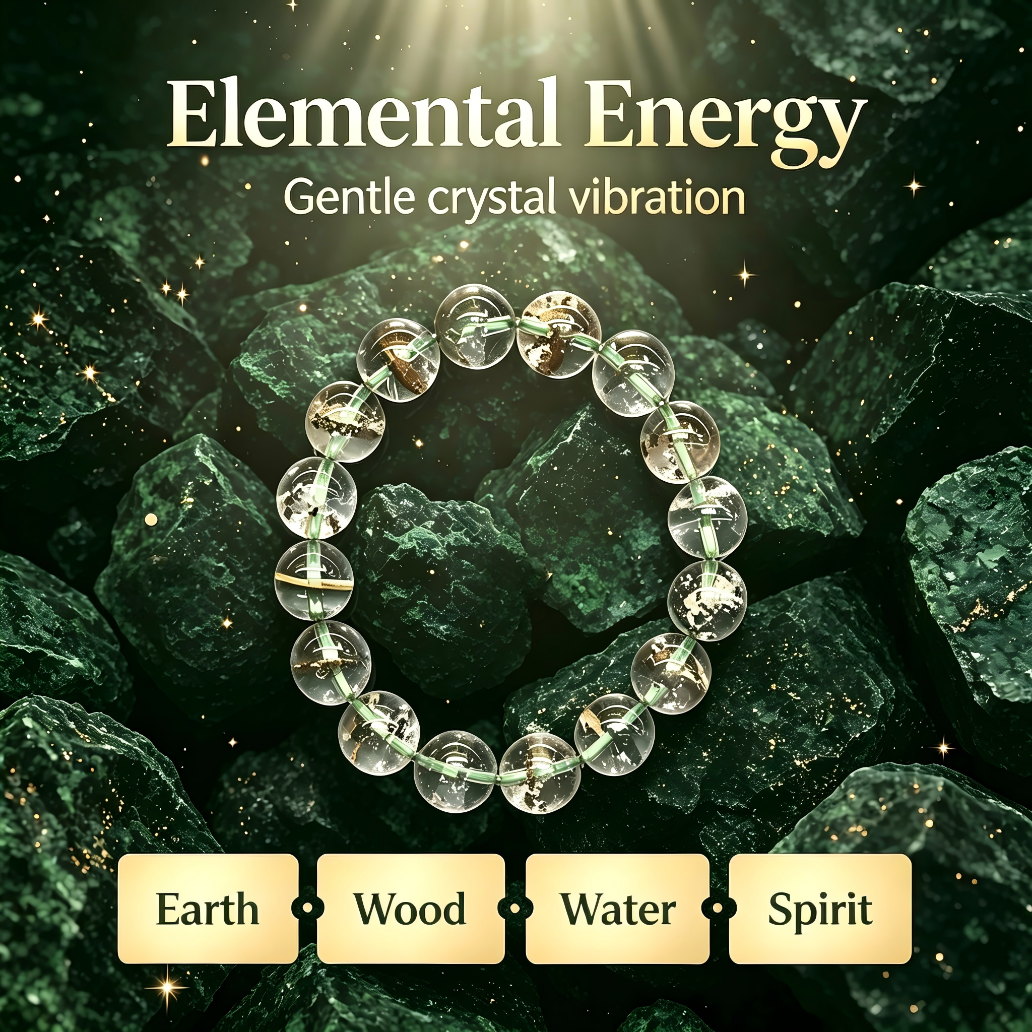 Green Phantom Quartz Bracelet Natural Crystal Beaded Bracelet For Wealth Career Luck Protection Road Opener, Unisex Crystal Jewelry Gift