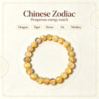 Gold Rutilated Quartz Beaded Bracelet Natural Crystal Wealth Success Career Luck Protection Road Opener Unisex Gemstone Bracelet