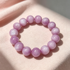 Kunzite Beaded Bracelet Natural Gemstone Calm Anxiety Love Relationships Protection Luck Health Unisex Bracelet