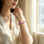 Kunzite Beaded Bracelet Natural Gemstone Calm Anxiety Love Relationships Protection Luck Health Unisex Bracelet