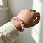 Kunzite Beaded Bracelet Natural Gemstone Calm Anxiety Love Relationships Protection Luck Health Unisex Bracelet