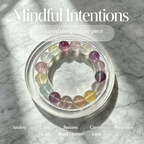 Multi-color Fluorite Beaded Bracelet Natural Gemstone Calm Anxiety Success Career Protection Road Opener Luck Health Unisex Bracelet