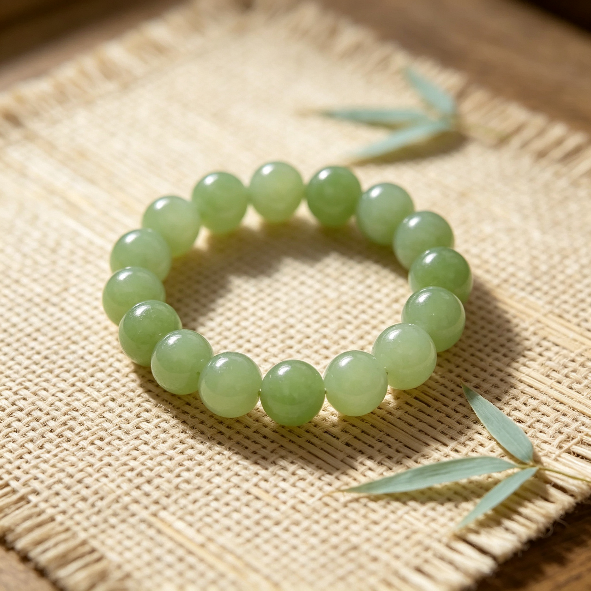 Serpentine Jade Beaded Bracelet Natural Green Jade Calm Anxiety Protection Relationships Luck Health Unisex Gemstone Bracelet