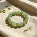 Serpentine Jade Beaded Bracelet Natural Green Jade Calm Anxiety Protection Relationships Luck Health Unisex Gemstone Bracelet