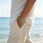 Serpentine Jade Beaded Bracelet Natural Green Jade Calm Anxiety Protection Relationships Luck Health Unisex Gemstone Bracelet