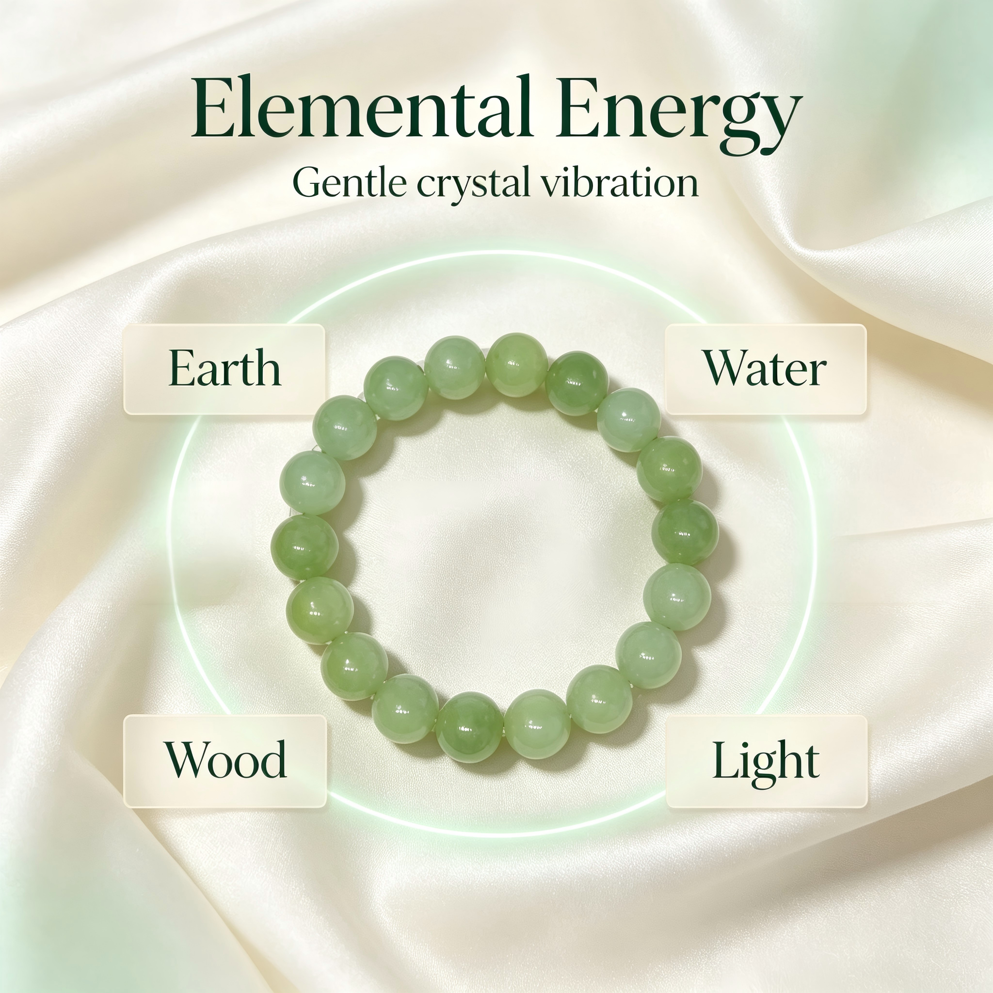 Serpentine Jade Beaded Bracelet Natural Green Jade Calm Anxiety Protection Relationships Luck Health Unisex Gemstone Bracelet