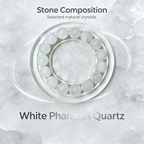White Phantom Quartz Beaded Bracelet Natural Crystal Calm Anxiety Protection Luck Road Opener Health Unisex Gemstone Bracelet