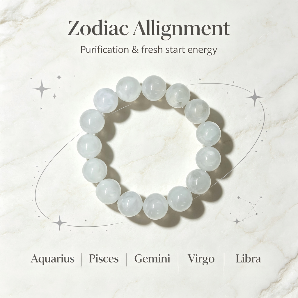 White Phantom Quartz Beaded Bracelet Natural Crystal Calm Anxiety Protection Luck Road Opener Health Unisex Gemstone Bracelet