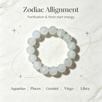 White Phantom Quartz Beaded Bracelet Natural Crystal Calm Anxiety Protection Luck Road Opener Health Unisex Gemstone Bracelet
