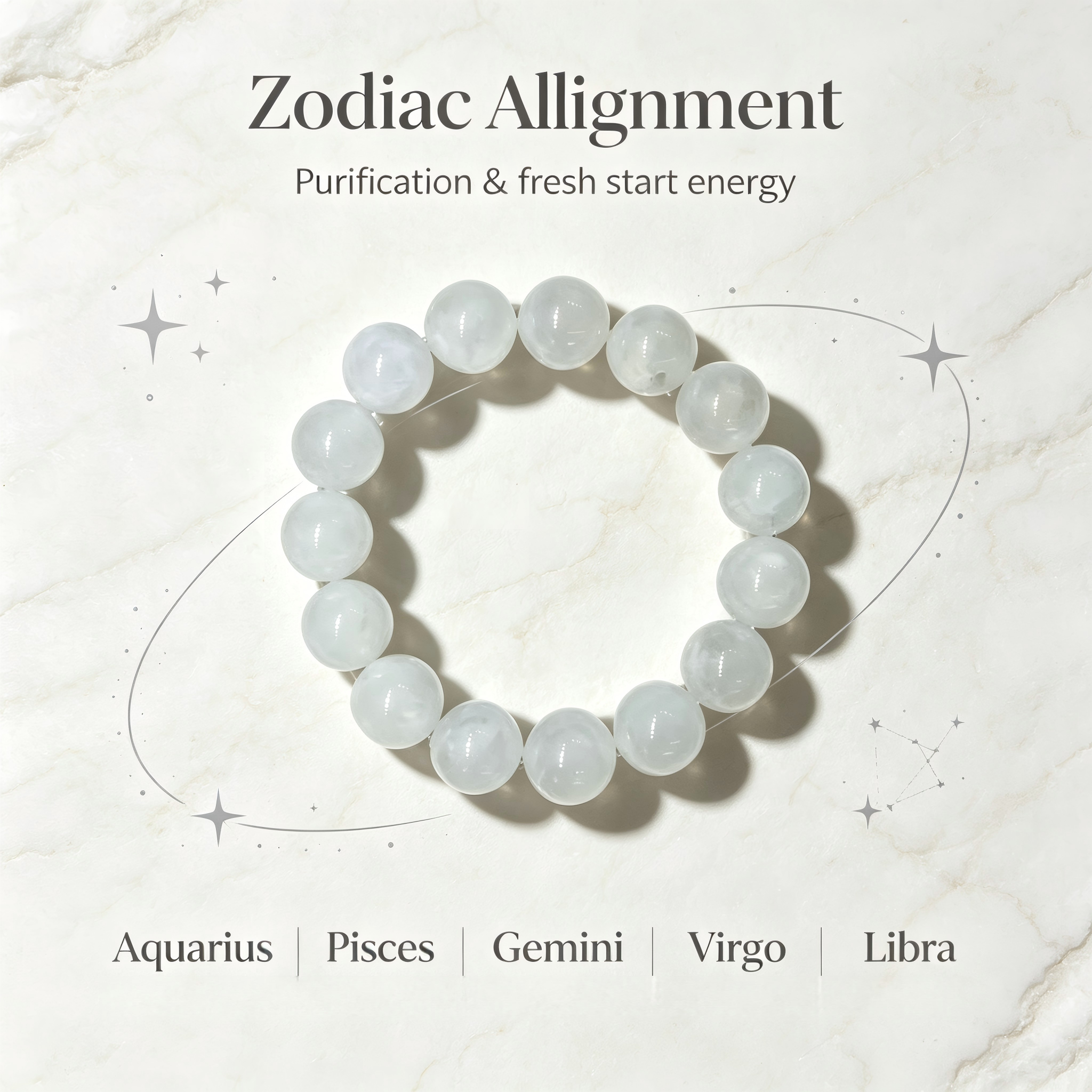 White Phantom Quartz Beaded Bracelet Natural Crystal Calm Anxiety Protection Luck Road Opener Health Unisex Gemstone Bracelet