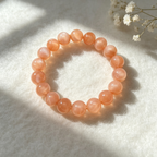 Orange Moonstone Beaded Bracelet Natural Crystal Calm Anxiety Love Relationships Luck Fertility Unisex Gemstone Bracelet