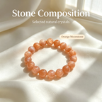 Orange Moonstone Beaded Bracelet Natural Crystal Calm Anxiety Love Relationships Luck Fertility Unisex Gemstone Bracelet