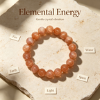 Orange Moonstone Beaded Bracelet Natural Crystal Calm Anxiety Love Relationships Luck Fertility Unisex Gemstone Bracelet