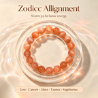 Orange Moonstone Beaded Bracelet Natural Crystal Calm Anxiety Love Relationships Luck Fertility Unisex Gemstone Bracelet