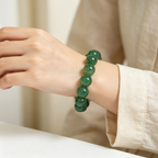 Green Strawberry Quartz Beaded Bracelet Natural Crystal Love Relationships Calm Anxiety Luck Health Protection Unisex Gemstone Bracelet