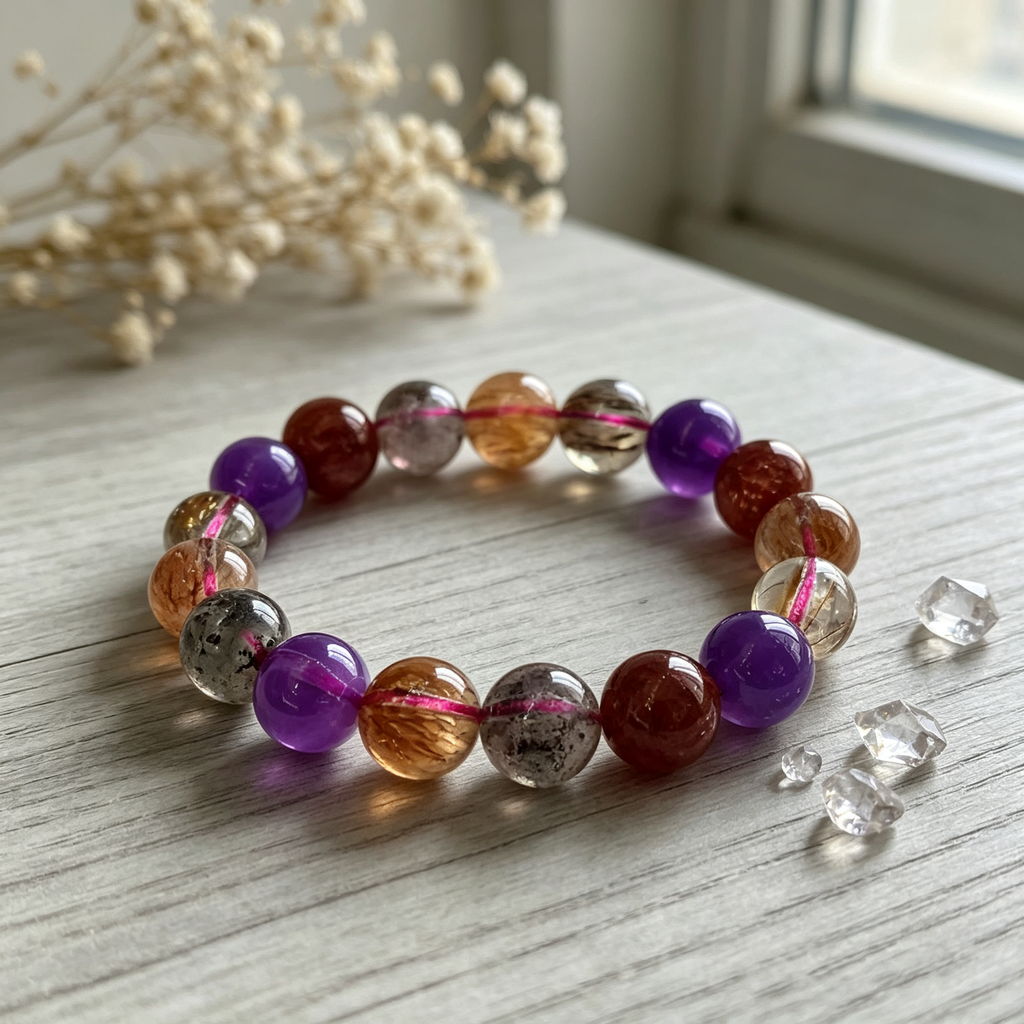 Karma & Elements Cosmic Transcend Natural Crystal Beaded Bracelet