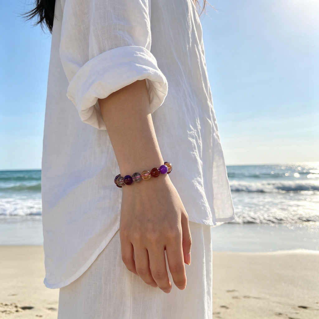 Karma & Elements Cosmic Transcend Natural Crystal Beaded Bracelet