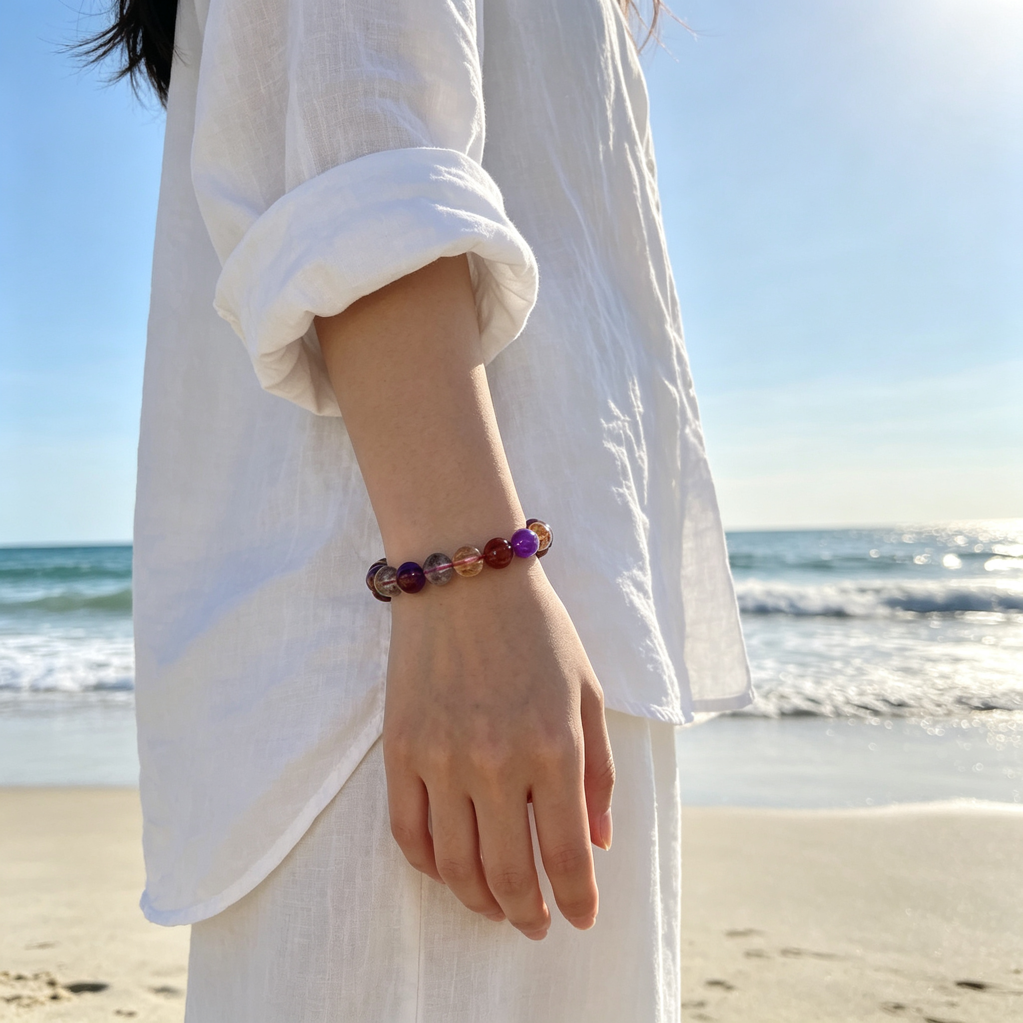 Karma & Elements Cosmic Transcend Natural Crystal Beaded Bracelet
