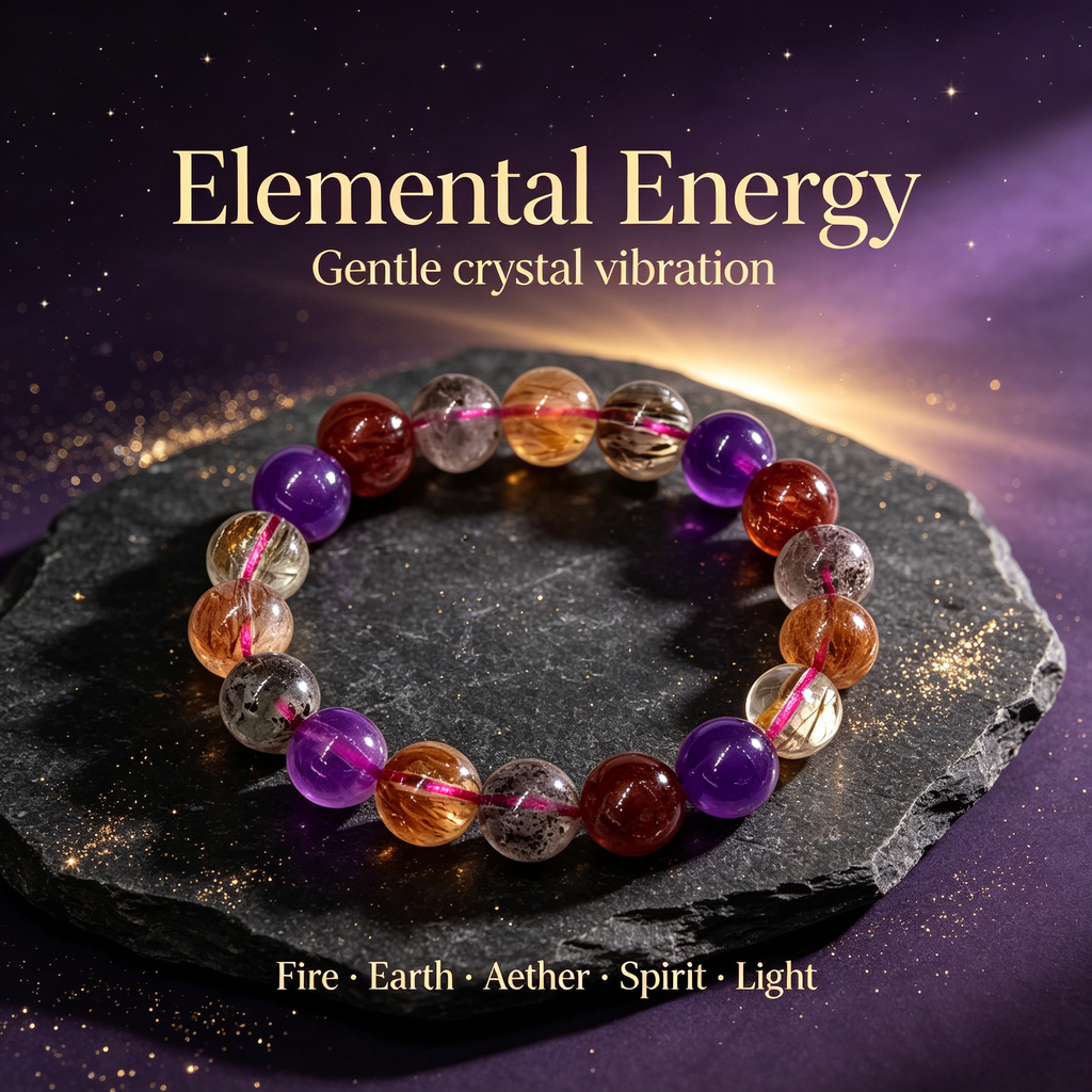 Karma & Elements Cosmic Transcend Natural Crystal Beaded Bracelet